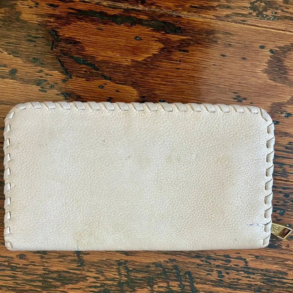Tory Burch Marion Multi-Gusset Continental Zipped Wallet in Light Oak